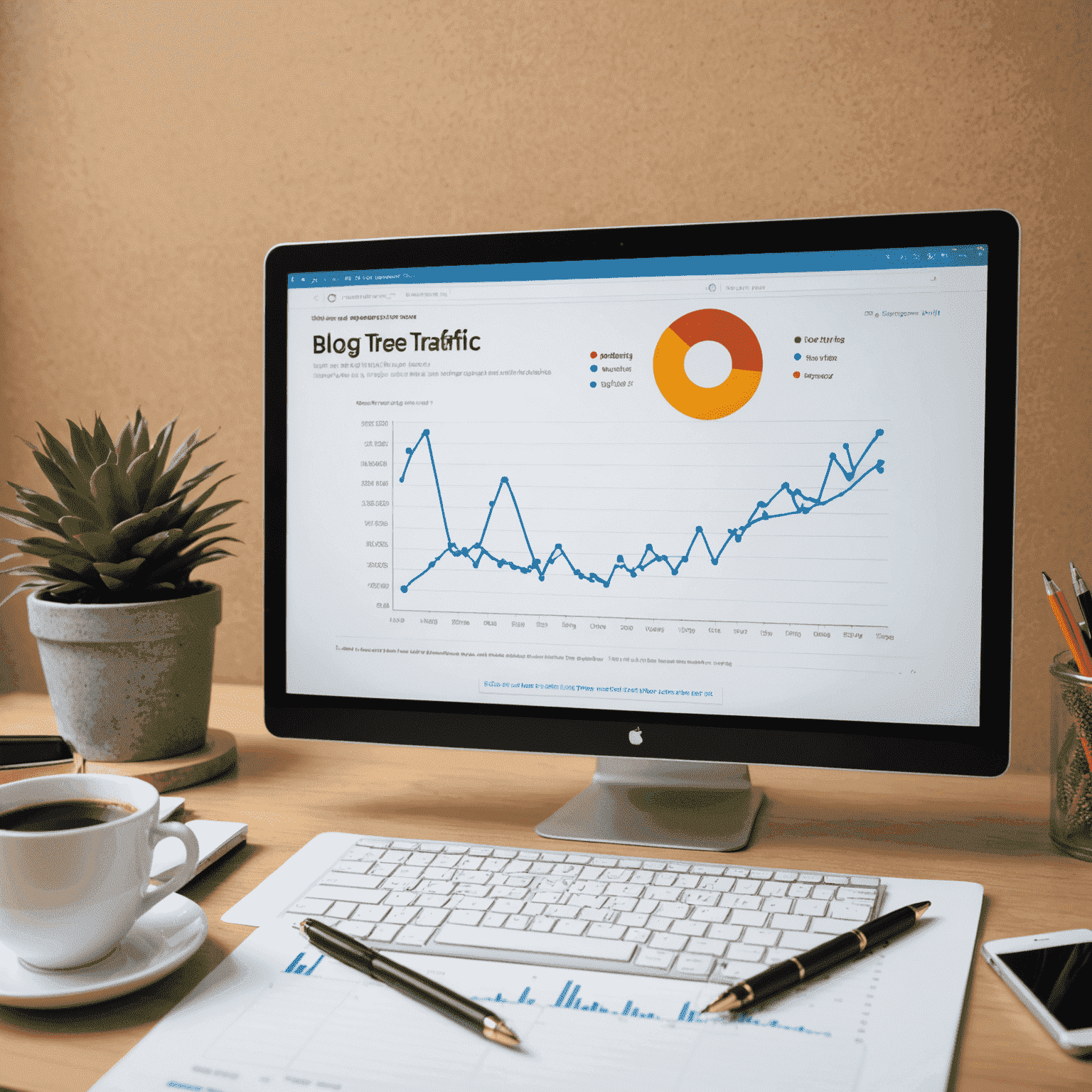 Un grafico che mostra l'aumento del traffico di un blog dopo l'ottimizzazione SEO